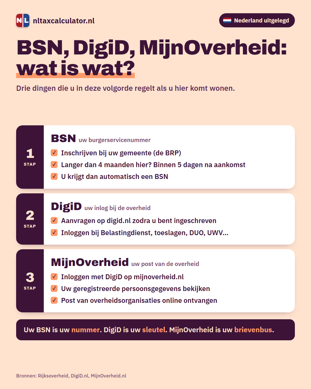 Infographic: BSN, DigiD en MijnOverheid uitgelegd