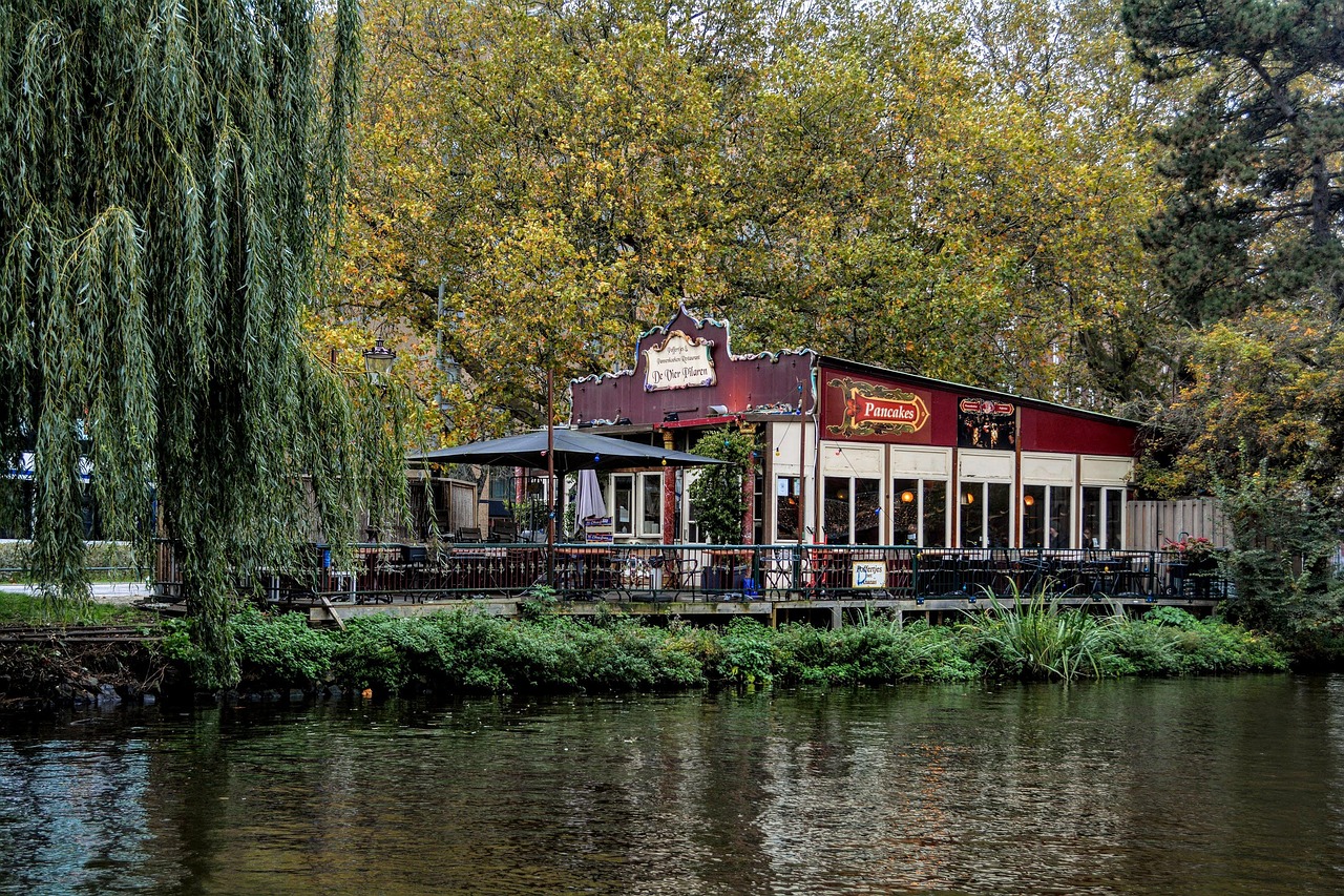 Canal-side restaurant in Amsterdam