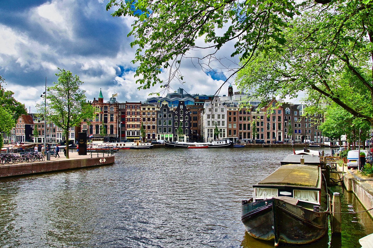 Amsterdam canal panorama
